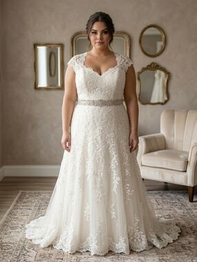 Jasmine Collection Size 22 Ivory A Line Wedding Gown